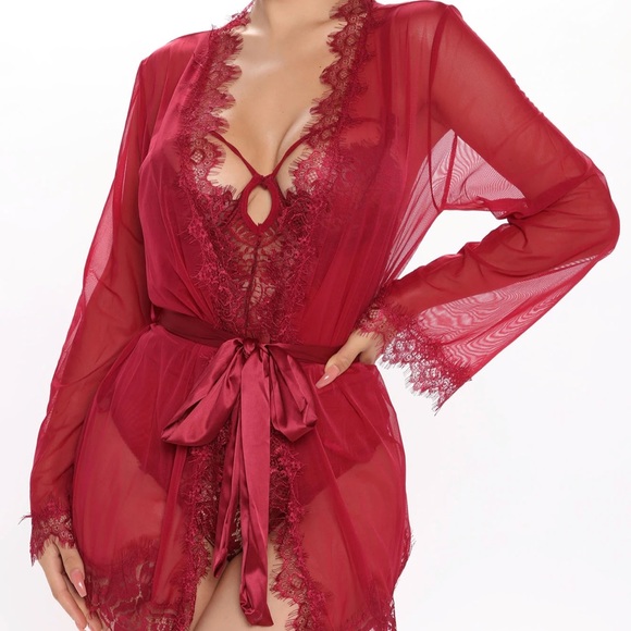 Fashion Nova Other - New Lover Robe- Burgundy